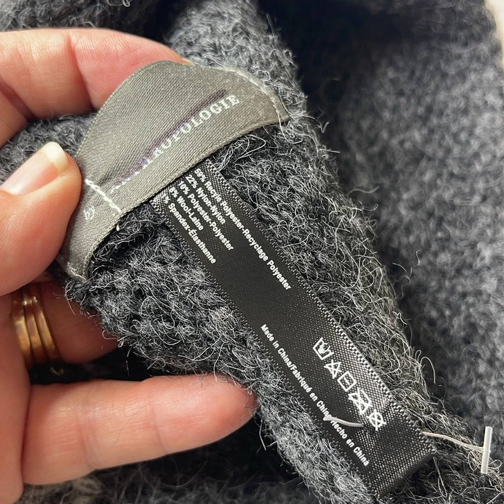 Anthropologie Wool Blend Ombre Gray to Black Beanie / Hat